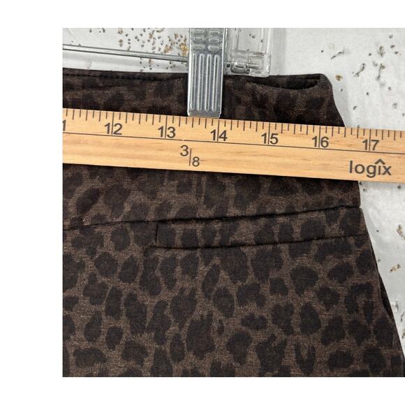 NY & Co Leopard Ponte Boot Cut Pant Stretch Large Petite - Picture 7 of 11
